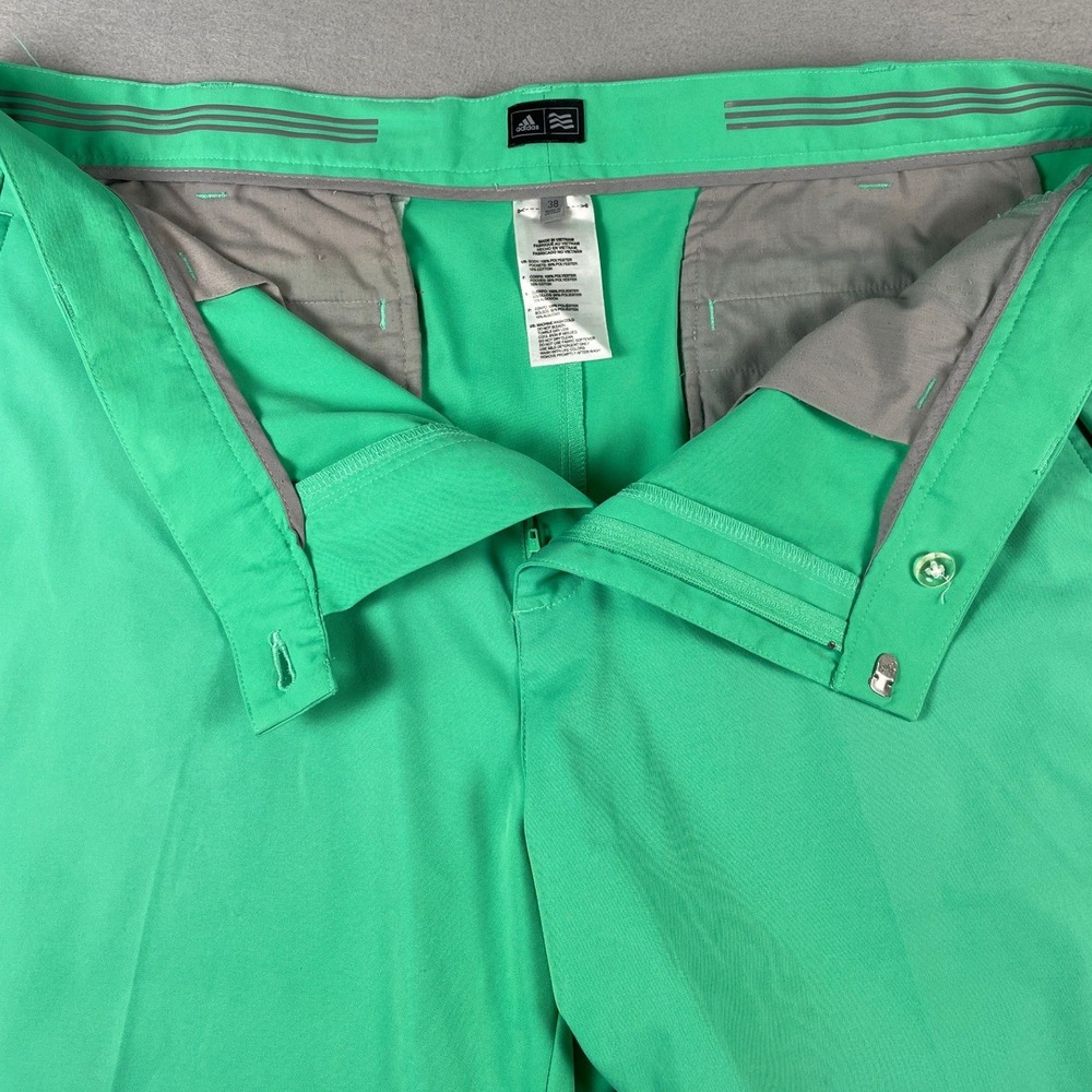 Adidas Golf Shorts Men 38 Green Flat Front Performance Activewear Athletic - Picture 2 of 10